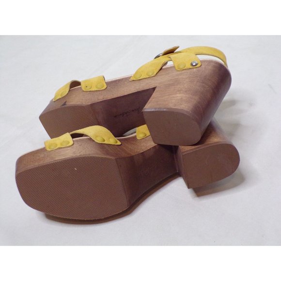 🆕 SAM EDELMAN Josefine Platform Block Heel Sandal Shoes Mustard 9 - Picture 13 of 13